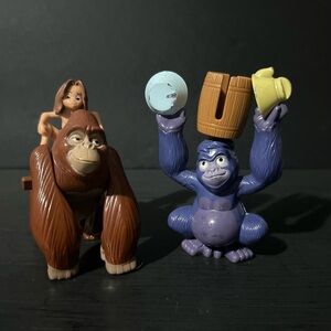 Vintage 1999 Tarzan Happy Meal Toys, Kala With Tarzon And Terk Toys